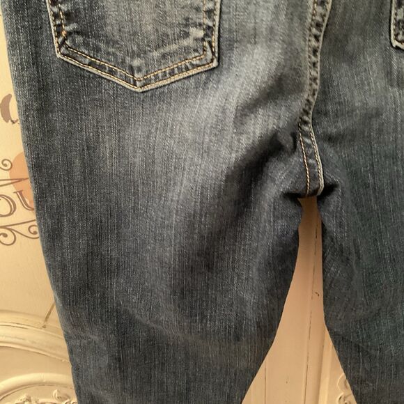 Seven For All Mankind Jeans Women's 26 Blue Denim Med Wash Skinny Raw Hem - Picture 6 of 13